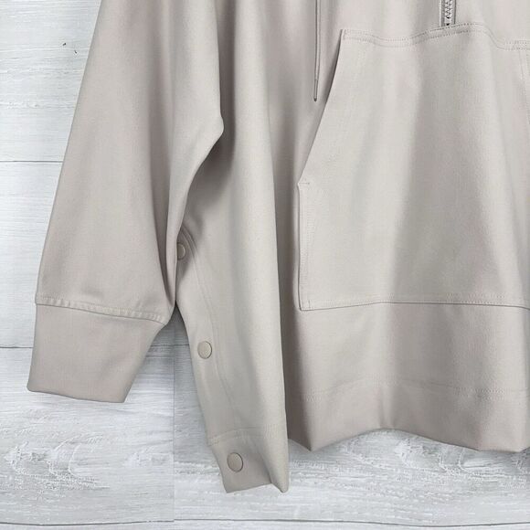 Athleta Glacier Handkerchief‎ Poncho Women XS Hooded Sweatshirt Grey Oversized - Picture 5 of 16